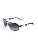 Dolce & Gabbana Rectangular Aviator Sunglasses - Black