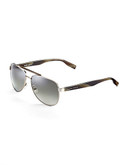 Hugo Boss Contrast Aviator Sunglasses - Gold