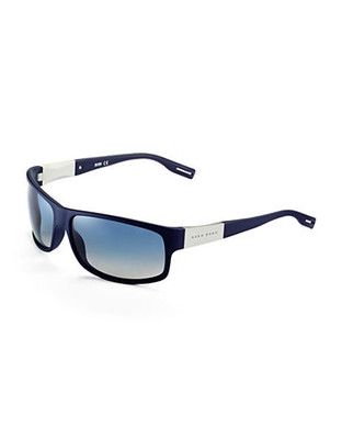 Hugo Boss Plastic Wraparound Sunglasses - Blue