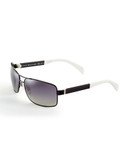 Tommy Hilfiger Metallic Rectangular Sunglasses - Black