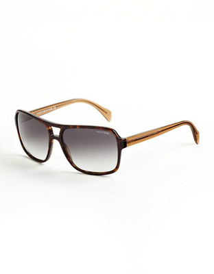 Tommy Hilfiger Square Plastic Aviator Sunglasses - Dark Brown