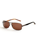 Tommy Hilfiger Rectangle Aviator Sunglasses - Brown
