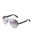 Carrera Two Tone Aviator Sunglasses - Black