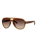 Fossil Clear Aviator Sunglasses - Brown