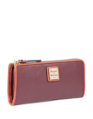 Dooney & Bourke Leather Zip Around Clutch Wallet - Bordeaux