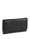 Derek Alexander Large Leather Clutch Wallet - Black