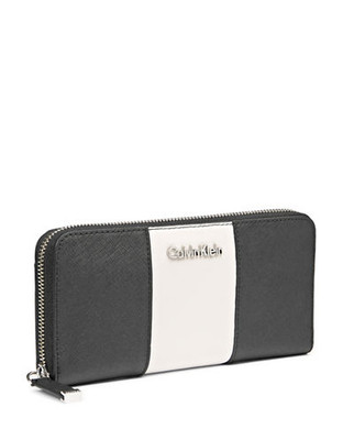 Calvin Klein Saffiano Wallet - White/Black