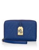 Lauren Ralph Lauren Leather Tech Zip Wallet - Blue