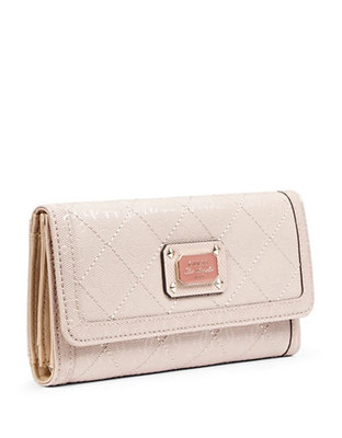 Guess Juliet Quilted Signature Clutch Wallet - Pink