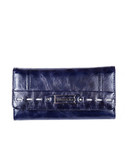 Club Rochelier Monsoon Collection Clutch With Removable Checkbook Flap - Blue