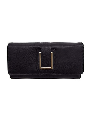 Club Rochelier Dynamite Collection Clutch Wallet with Checkbook and Gusset - Black