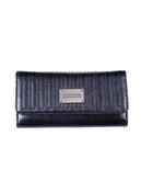Club Rochelier Glam Clutch Wallet With Removable Checkbook Flap - Black