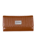 Club Rochelier Glam Clutch Wallet With Removable Checkbook Flap - Cognac