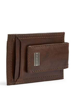 Dockers Magnetic Front Pocket Leather Wallet - Brown