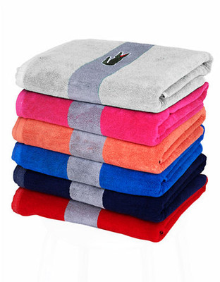Lacoste Signature Croc Bath Towel - WHITE - Bath Towel