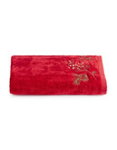 Distinctly Home Embroidered Christmas Bath Towel - Red - 12X18