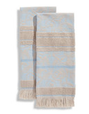 Distinctly Home 2 Piece Embroidered Guest Towel Set - Dusty Blue - 12X18
