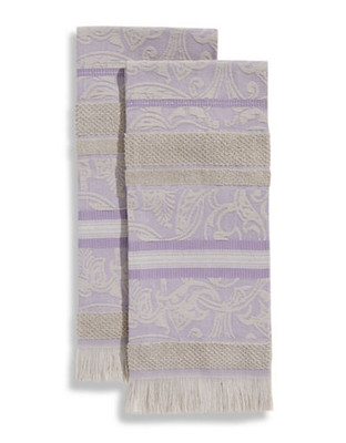 Distinctly Home 2 Piece Embroidered Guest Towel Set - Purple Ash - 12X18