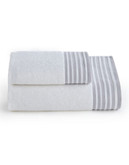 Distinctly Home Romantique Stripe Dobby Hand Towel - White - Hand Towel