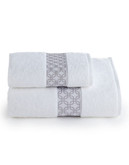 Distinctly Home Romantique Circle Dobby Hand Towel - White - Hand Towel