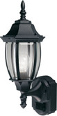 Heath Zenith 180 Degree Alexandria Lantern with Curved Beveled Glass - Black
