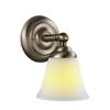 Bliss Satin Nickel Wall Sconce with Antique Brass Accents.