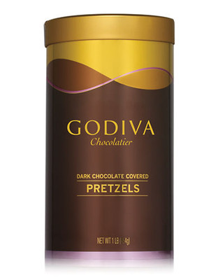Godiva Dark Chocolate Pretzel Canister - Brown