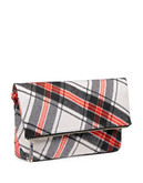 424 Fifth Plaid Fold Over Clutch - RED