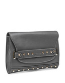 Kensie Studded Fold Over Clutch - CARBON