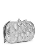 Sondra Roberts Chainmail Quilted Clutch - Silver
