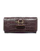 Club Rochelier Forever Collection Clutch Wallet with Removable Checkbook Flap - Brown