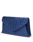 Jessica Mcclintock Pleated Flap Envelop Clutch Mini Bag - Blue
