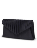 Jessica Mcclintock Pleated Flap Envelop Clutch Mini Bag - Black