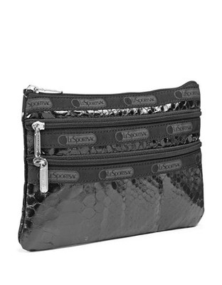 Lesportsac Triple Zip Cosmetic Pouch - Leather Snake