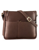 Derek Alexander East West Twin Top Zip Semi Structured Handbag - Brown