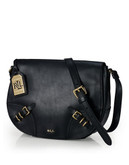 Lauren Ralph Lauren Leather Saddle Bag - Black