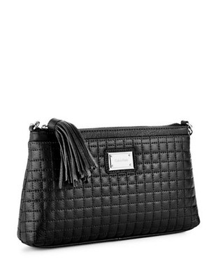 Calvin Klein Hastings Quilted Leather Crossbody Bag - Black