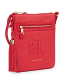 Lauren Ralph Lauren Leather Crossbody Bag - RUSSET