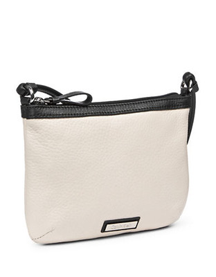 Calvin Klein Leather Crossbody Bag - Beige