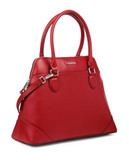 Calvin Klein Gabriella Leather Satchel - Red