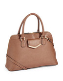 Calvin Klein Saffiano Satchel with Front Tab - Luggage