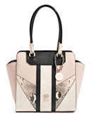 Guess Paxton Mixed Media Tote - Sand Multi