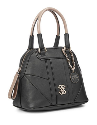 Guess Paxton Domed Satchel - Black