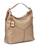Lauren Ralph Lauren Leathered Paneled Hobo Handbag - Gold
