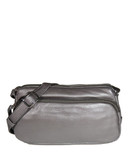 Derek Alexander East West Double Top Zip Handbag - Silver