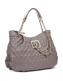Guess Liane Charmed Quilted Handbag - Taupe