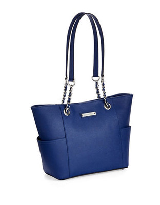 Calvin Klein Key Item Saffiano Leather Tote - BLUE
