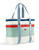 Lacoste Medium Striped Canvas Shopping Bag - Blue