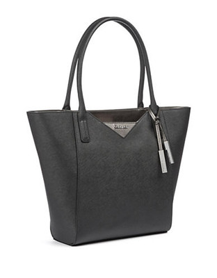 Calvin Klein Saffiano Leather Tote Bag - Black