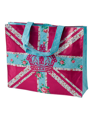Royal Albert Bright Union Jack Plasticised Shopping Bag - Multi-coloured